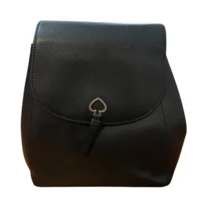 Kate Spade Adel Medium Flap Backpack Bag Black Grain Leather WKRU6412 thumbnail 1