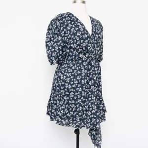 Lauren Ralph‎ Lauren. 80s Puff Sleeve Floral Cotton Voile Dress. thumbnail 6