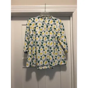 Michelle Mcdowell Women top Large Celeste Run Full Bloom Cotton Blouse Daisy thumbnail 4