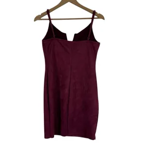 NWT Iris Mini Dress Womens M Maroon Faux Suede Bodycon Sleeveless Cocktail thumbnail 4