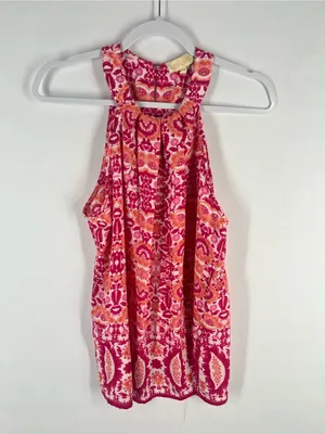 Lucy & Laurel Pink Floral Halter Neck Sleeveless‎ Top thumbnail 3