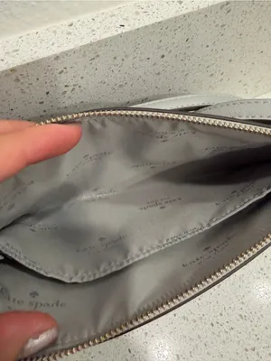 Kate Spade Grey Leather Crossbody Purse Women’s EUC thumbnail 8