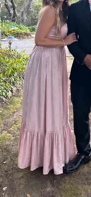 Azazie Pink Floral Dress thumbnail 4