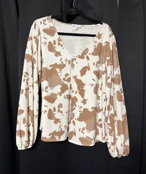 Buckle Cow Print Top thumbnail 1