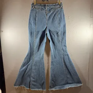 1611 | Wild Fable Super High-Rise Extreme Flare Seamed Jeans Blue Womens‎ 10 thumbnail 2