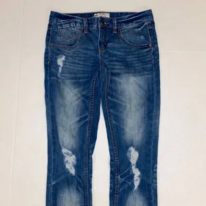 Free People Womens 25 Distressed Skinny Denim Blue Jeans 61855-1651 5125‎ thumbnail 2