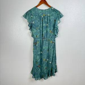 Feather Bone by Anthropologie Butterfly Semi Sheer Wrap Dress Size Small‎ thumbnail 4
