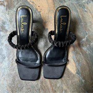 Lulu's Black Slip On Heeled Sandals Women's Size 11 thumbnail 2