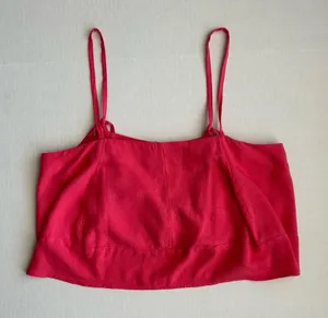 Free People Pink Linen Blend‎ Cropped Camisole Top Button Back Small NEW thumbnail 1
