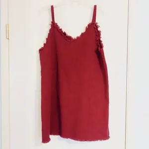 NWT Sadie & Sage Red Distressed Denim Dress thumbnail 2