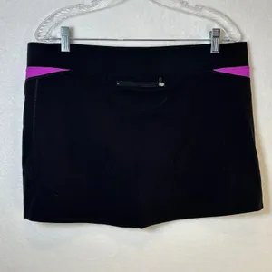 Fila Sport Womens‎ Black Purple Mesh Accent Athletic Skort XL Zipper Pocket thumbnail 2
