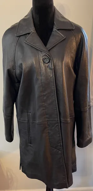 Leather Limited Black Button Buttersoft Leather Jacket Mob Wife Women’s Medium thumbnail 1