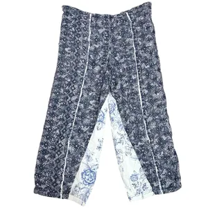 Free People Bohemian Cottage Embroidered Floral Sweet It Is Wide Leg Pants Large thumbnail 10