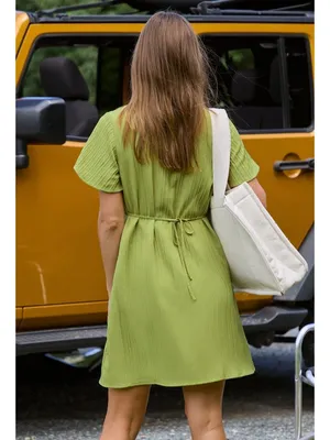 NWT Cupshe Green Flared Sleeve Mini Dress - Size: Small thumbnail 8