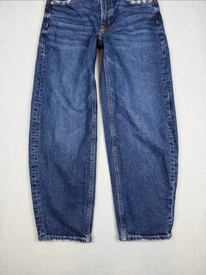 American Eagle Outfitters Barrel Jean in Dark wash Size: 00 Short thumbnail 3