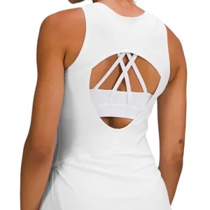 Lululemon Everlux Short-Lined 6” Inseam Tennis Tank Top Dress White Size 6 skort thumbnail 5