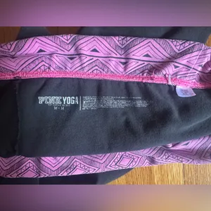2011 Victoria’s Secret Pink Tribal Pattern Pink Fold-Over Yoga Pants, Size M thumbnail 5