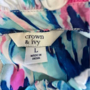 Crown & Ivy Blue and Purple Ruffled Blouse thumbnail 2