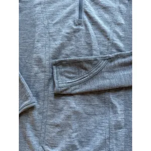 Lululemon‎ Swiftly Wool 1/2 Zip Womens Size 4 Gray Hooded Running Active Gym thumbnail 3