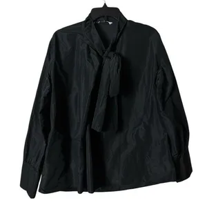 Zara Women's Black Long Sleeve Blouse Sz S NWT thumbnail 1