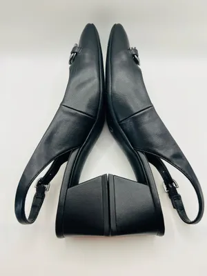 Nordstrom Rack Nordstrom Horsebit Slingback Heels Black Pointed Toe Quiet Luxury Preppy 8M thumbnail 7