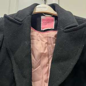 Kate Spade Black Wool Blend Notch Collar Coat Size Small $450 thumbnail 4