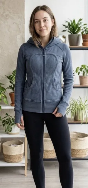 Lululemon Women’s Scuba Full Zip Hoodie Navy Blue Athletic Activewear Size 2 thumbnail 1