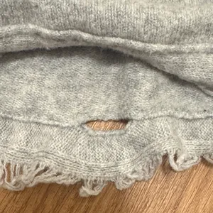 Free People Small Gray Irresistible Wool Blend Fringe Oversized Pullover Sweater thumbnail 5