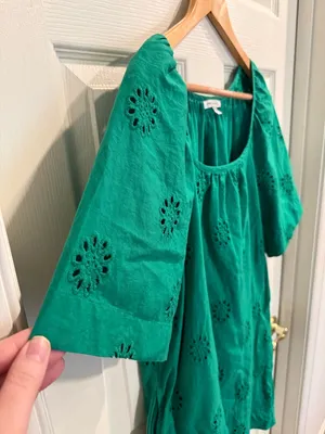 Green Eyelet Mini Dress by Free Assembly thumbnail 3