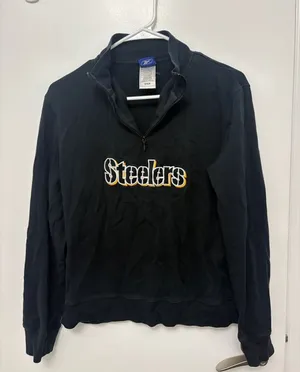 Steelers Quarter Zip Reebok size medium black thumbnail 1