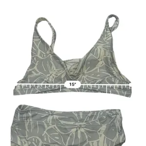 Madewell Reversible‎ Bikini Set Womens M Gray Tropical Floral High Waist Swim thumbnail 7