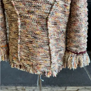 Anthropologie Textured Fringe Blazer in Multicolor thumbnail 10