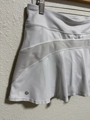 Lululemon Pace Setter Skirt White‎ Mid Rise Pleated Tennis Skort Size 8 thumbnail 3