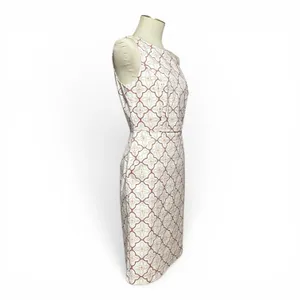 Boden Cotton Talia Trellis Sleeveless Sheath Dress Ivory Lavender 6L thumbnail 5