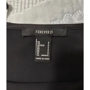 Forever 21 black satin asymmetrical slip mini dress size small thumbnail 4