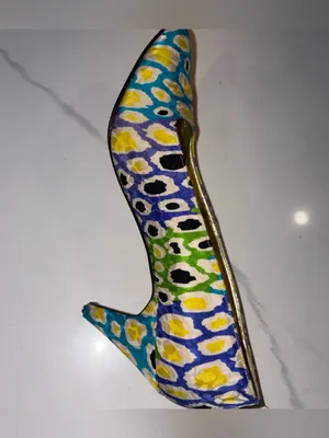 Escada Vintage Animal Print Leather Slingback Heel 7.5 thumbnail 6