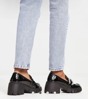 Steve Madden | Hailey Embellished Buckle Shoe In Black Patent Loafer Size 5.5 thumbnail 2