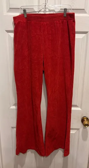Aerie Orange Corduroy Flare Pants High Waisted Ribbed Wide Leg XL Long Cozy Boho thumbnail 1