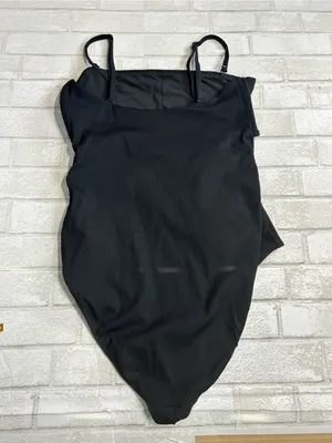 Aerie Ribbed Black One-Piece Swimsuit with Front Tie Size XXL Long thumbnail 4