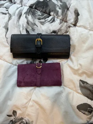ACE England Purple Suede Leather Travel Jewelry Carrier + LargerFreebie Organize thumbnail 6