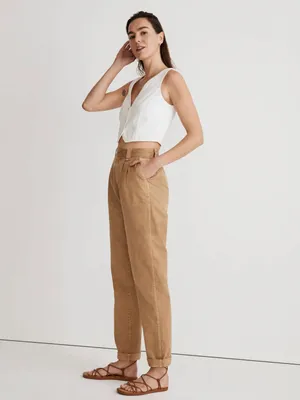 Madewell Garment-Dyed Tapered Chino Pants Seed Khaki Pleated Size 28 thumbnail 5
