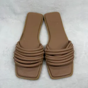 Dolce‎ Vita Clear Tan Padded Multi Strap Square Toe Flat Slide Sandals Est 11 thumbnail 2
