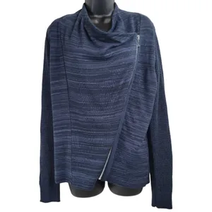 INC International Concepts Asymmetrical Zip Front‎ Blue Sweater thumbnail 10