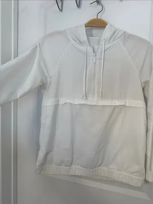 lululemon White Lightweight pack light 1/2 zip pull over workout jacket thumbnail 4