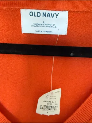 Old Navy Women Large Orange So Soft Loose V Neck‎ Sweater Normcore Minimalist thumbnail 6