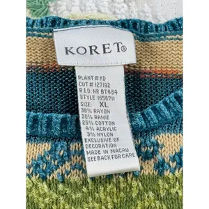 Koret Womens XL Multi-Color Striped Fair‎ Isle Eyelash Texture Knit Sweater thumbnail 7