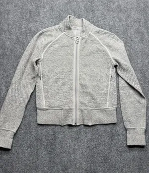 Lululemon Women Size 2 On Repeat Bomber textured full zip jacket thumbnail 1