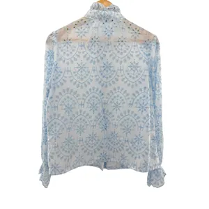 Simplee Eyelet Embroidered Ruffle Blouse Coquette‎ Feminine Delicate Girly L thumbnail 7