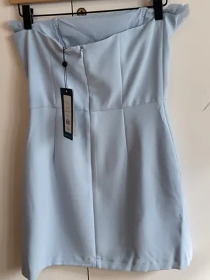 French Connection Whisper Organza Strapless Dress Blue US 2 NWT thumbnail 4