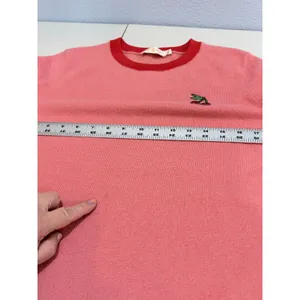 Tory Burch Pink Red Cherry Embroidered Crewneck Knit Sweater M thumbnail 9